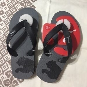 💖Toddlers Puma grey flip flops little kids size 12